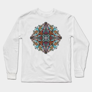 Ornamental Blue Circle Long Sleeve T-Shirt